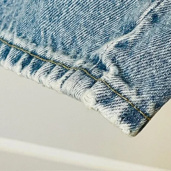 Madewell Low Slung Straight Leg Light Wash Button Fly 100% Cotton Denim Jeans 29 - Picture 5 of 11